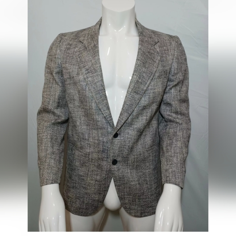 Rue Royale Paris by Nino Cerruti Mens Notched Collar  Grey Wool Size 42 Blazer
